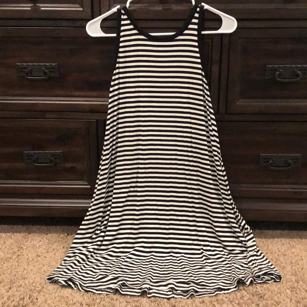 Black and white stripe tank dress